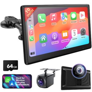10" Touch Screen for Car, Used for Wireless Apple Carplay Android Auto MirrorLink